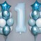 Light Blue Number 1 Balloon – 40 Inch Giant Foil Mylar Number Balloon for 1st Birthday, Baby Party, Anniversary Decorations (Light Blue)